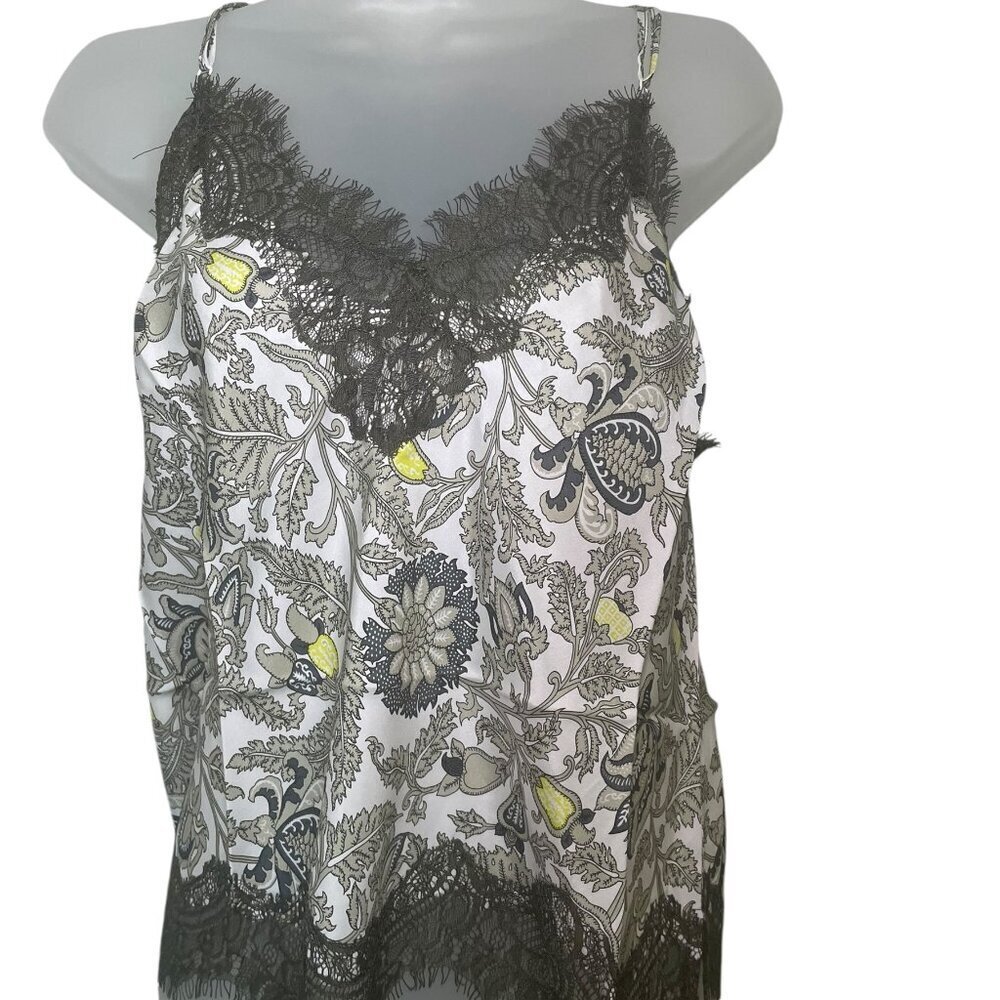 Gold Hawk Green Lace Racerback Silk Cami Top Medium NWT $216